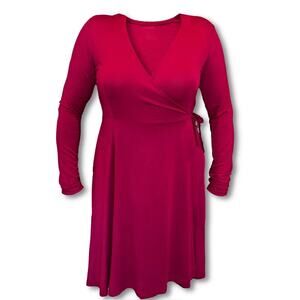 Muse Threads Magenta pink Women’s Lounge Wrap Dress Big Humans sz medium bamboo